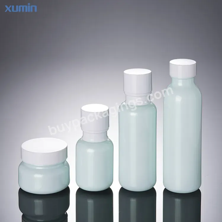 Wholesale 50g Glass Cream Jars And 50ml 110ml 150 Ml Blue Bottle Glass 150ml Cosmetic Glass Packaging For Skin Care Bottle