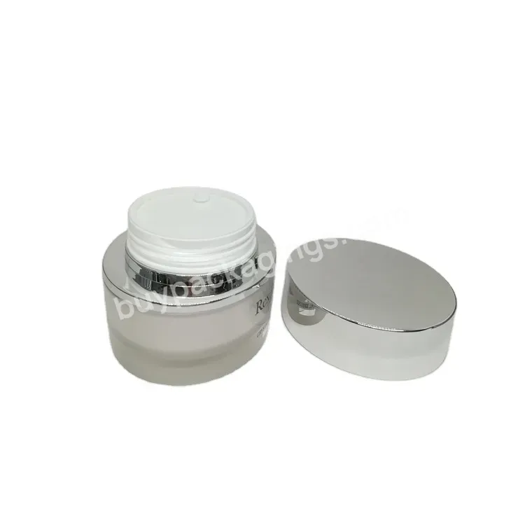 Wholesale 50g Plastic Oval Shape Cosmetic Double Wall Powder Acrylic Cream Jar With Lid For Body Butter Container