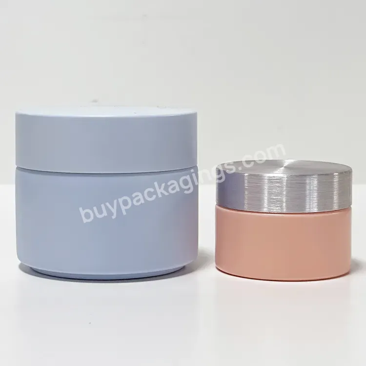 Wholesale 5g 15g 30g 50g 100g Cosmetic Skin Care Opal Blue Orange Glass Cream Jar Container For Body Butter Scrub