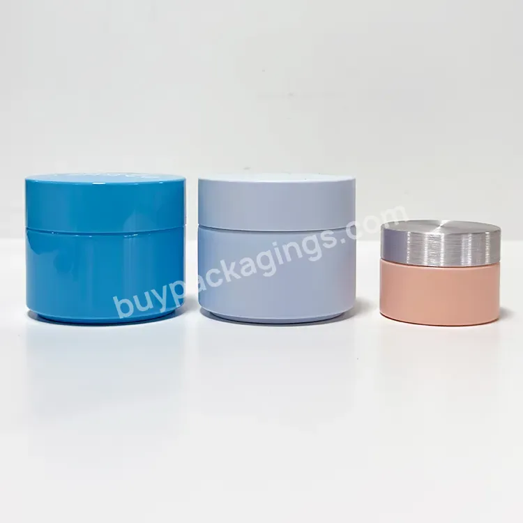 Wholesale 5g 15g 30g 50g 100g Cosmetic Skin Care Opal Blue Orange Glass Cream Jar Container For Body Butter Scrub