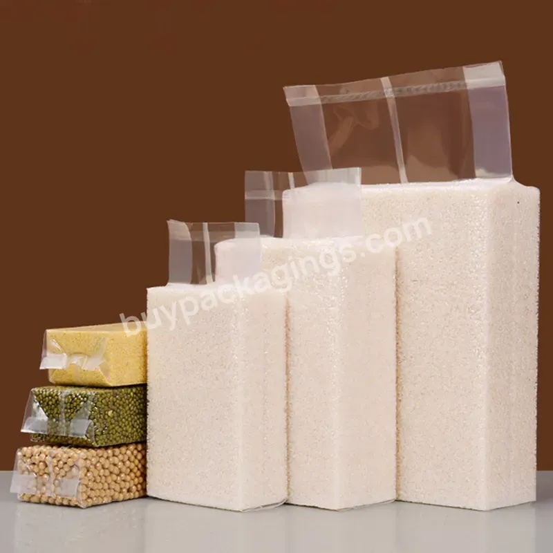 Wholesale 5kg 10kg Rice Brick Transparent Pa/pe Vacuum Dry Food Packaging Bag