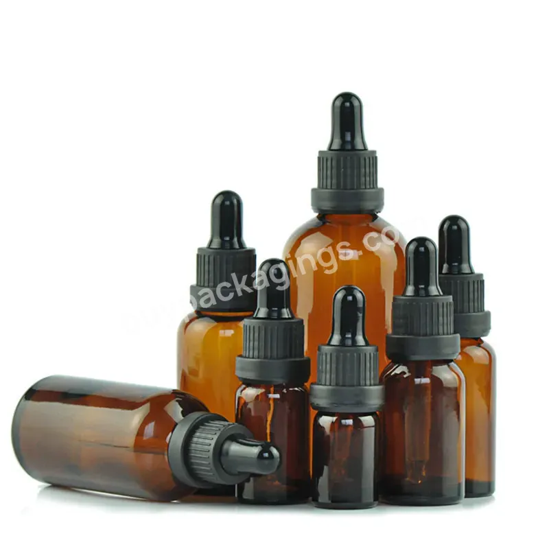 Wholesale 5ml 10ml 15ml 20ml 30ml 50ml 100ml Amber Glass Essential Oil Dropper Bottle Serum Bottles With Aluminum Dropper Cap