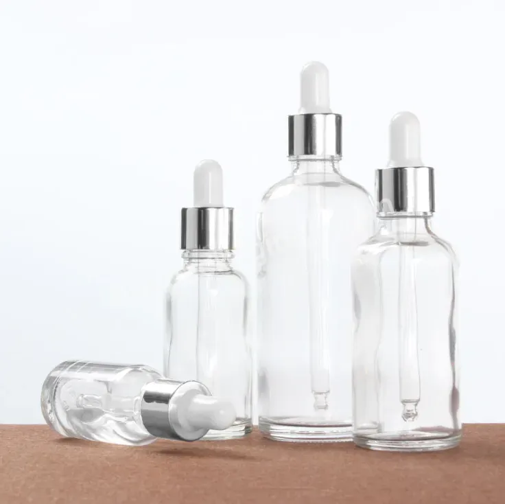 Wholesale 5ml 10ml 15ml 20ml 30ml 50ml 100ml Clear Glass Dropper Bottle For Perfume