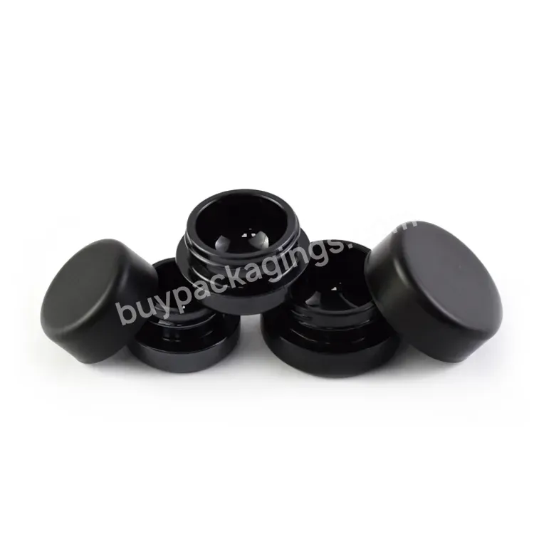 Wholesale 5ml 7ml 9ml Glolssy Matte Black Glass Concentrate Container Jar With Black Cr Cap