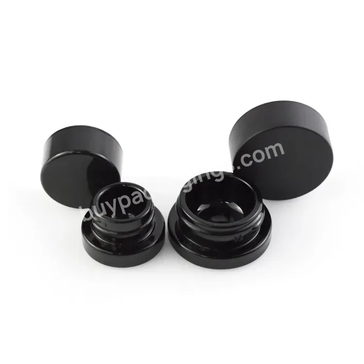 Wholesale 5ml 7ml 9ml Glolssy Matte Black Glass Concentrate Container Jar With Black Cr Cap