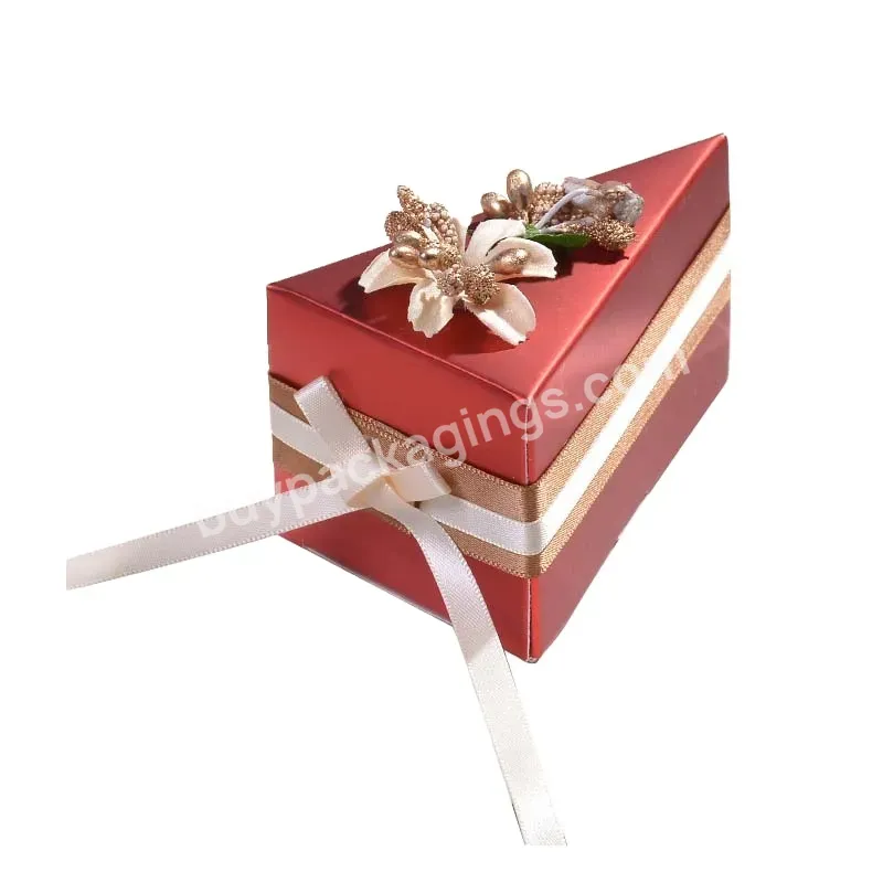 Wholesale 5pcs/set Colorful Flower Style Wedding Party Candy Chocolate Boxes Gift Box Wedding Favors Sugar Case Triangular Cake