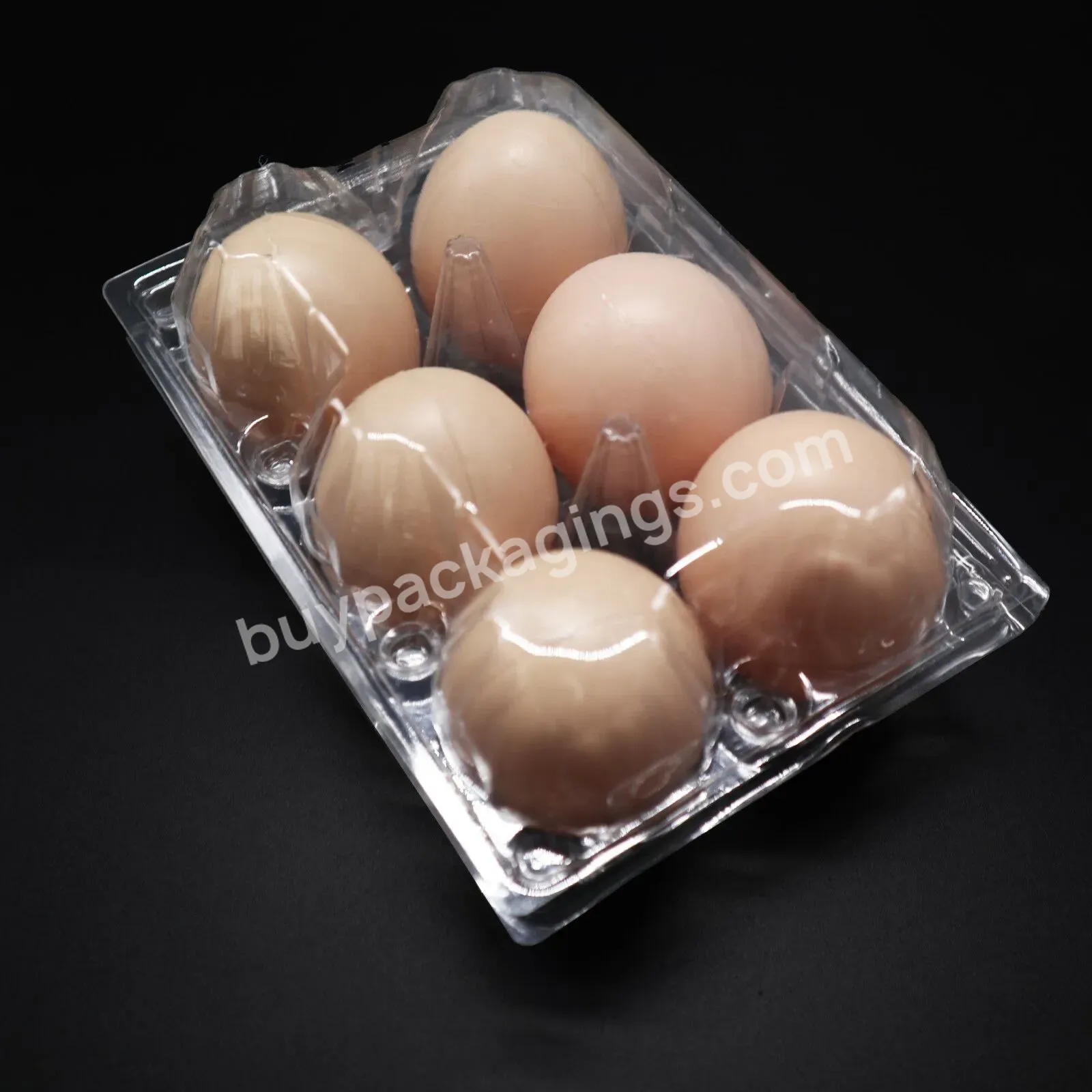 Wholesale 6 Cell Eggs Carton Disposable Plastic Clear Chicken Eggs Tray For Sale