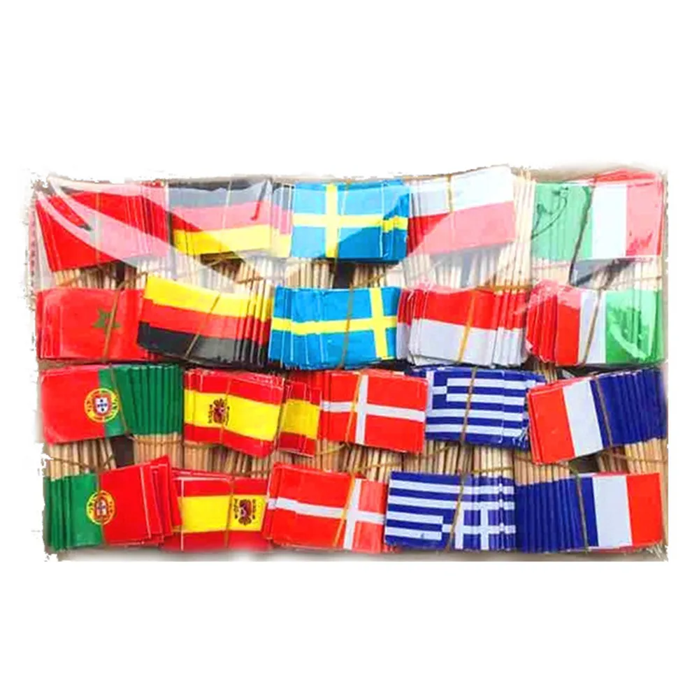 Wholesale 65mm paper National flag toothpicks birthday party food cake card sandwich fixed decoration toothpick fruit swab custo