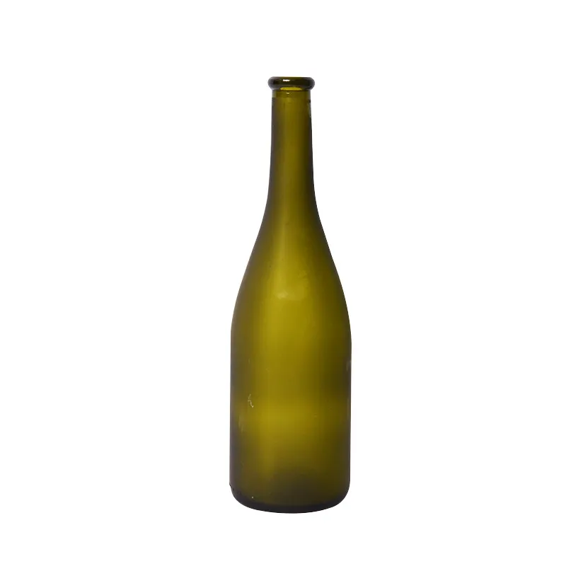 Wholesale 750ml Matte Large Belly Dark Green Clear Bottle Cabernet High Quality Material Glass Wine Bottle