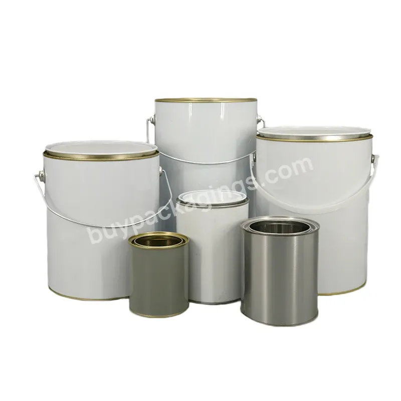 Wholesale 75ml To 6l Mini Empty Round Metal Painted Tin Cans Containers With Lid For Paint And Candles