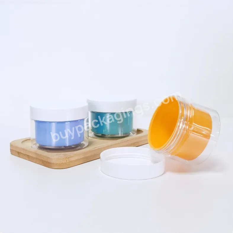 Wholesale 80g Pet Refillable Cosmetic Face Cream Double Wall Plastic Thick Cosmetics Body Butter Jar With Lids