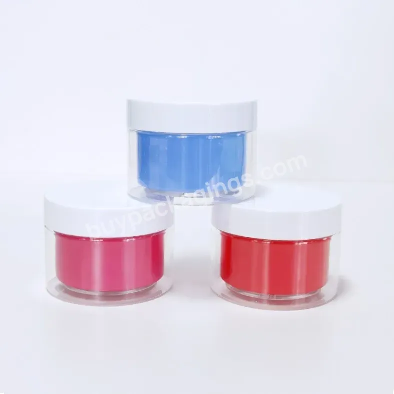 Wholesale 80g Pet Refillable Cosmetic Face Cream Double Wall Plastic Thick Cosmetics Body Butter Jar With Lids