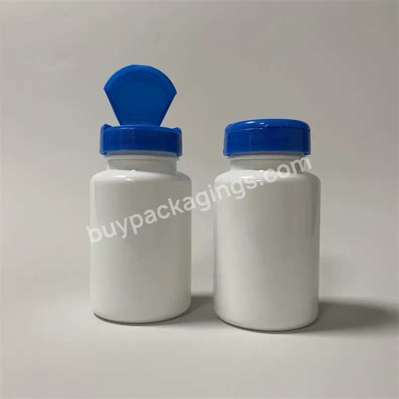 Wholesale 80ml120ml 150ml 200ml Blue Amber White Plastic Supplement Pill Medicine Capsules Bottles Jar Containers With Flip Cap