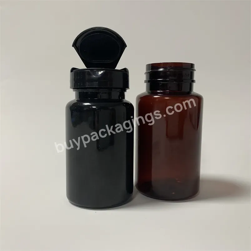 Wholesale 80ml120ml 150ml 200ml Blue Amber White Plastic Supplement Pill Medicine Capsules Bottles Jar Containers With Flip Cap