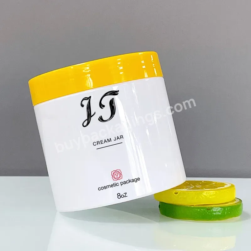 Wholesale 8oz 16oz Custom White 250ml Cosmetic Packaging Pet Pcr Recycled Plastic Jars For Body Butter Containers