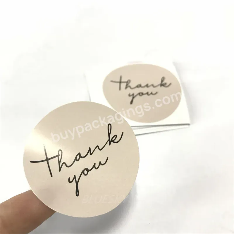 Wholesale Adhesive Round Labels Custom Logo Printed Vinyl Roll Thank You Sticker For Decoration