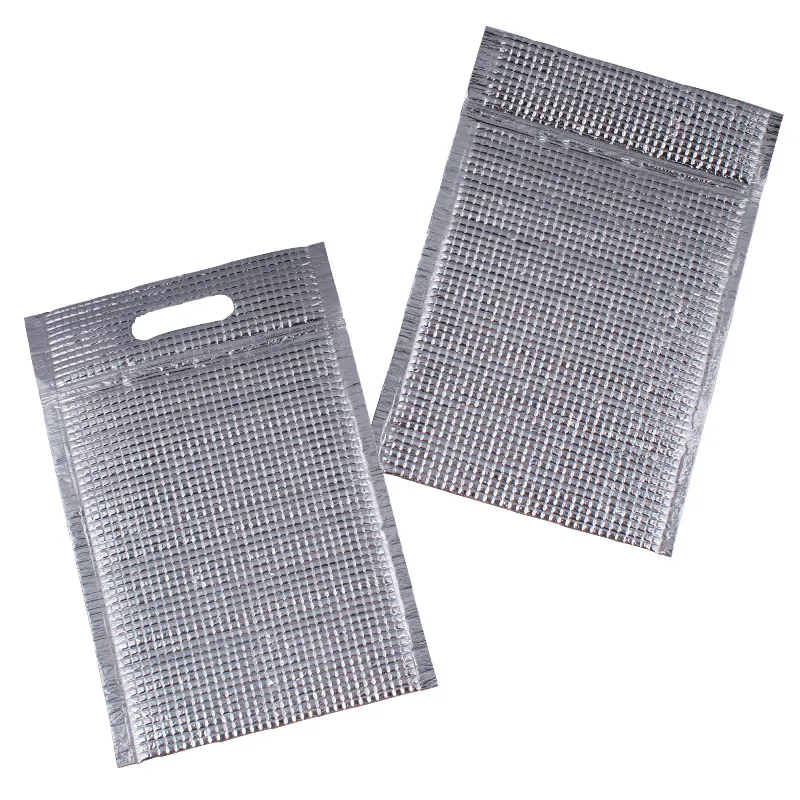 Wholesale aluminum foil silver thickened disposable epe takeaway seafood fast food refrigerated ice fresh insulation bag