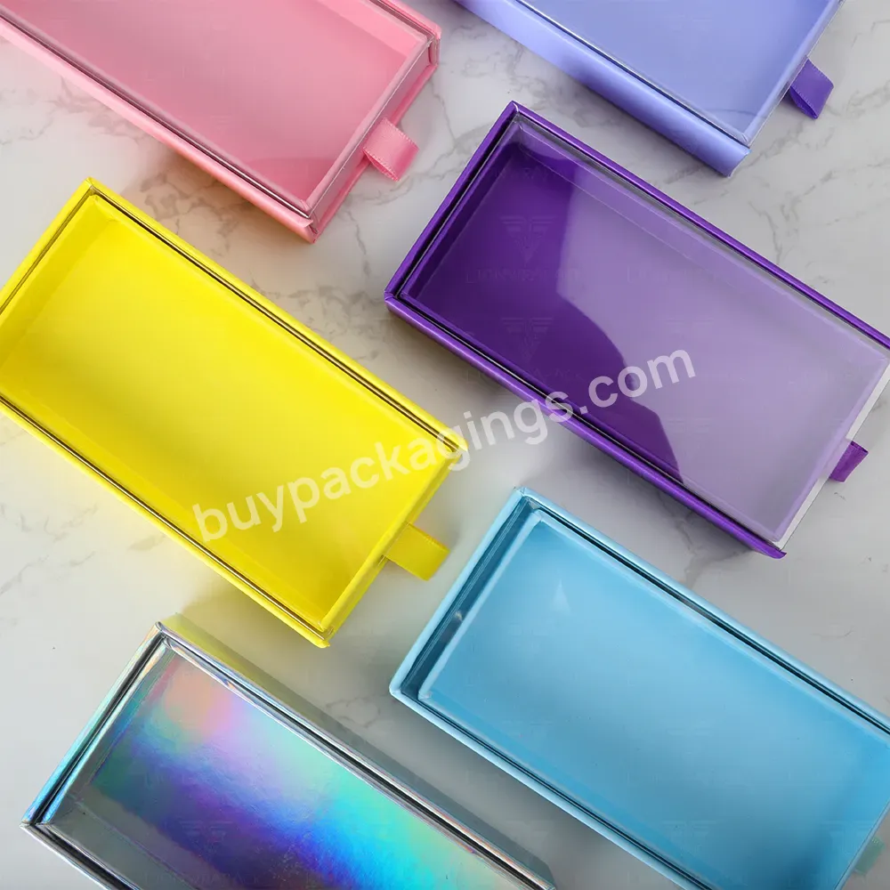 Wholesale Beauty Custom Pvc Sleeve Lash Box Private Label Clear Logo Paper Empty Drawer Paper Eyelash Packaging Box