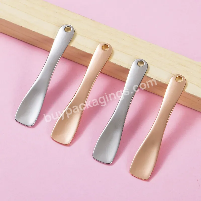 Wholesale Beauty Makeup Spatula Mini Small Facial Eye Cream Scoop Mask Gold Metal Cosmetic Spoon - Buy Metal Spatula,Golden Spoon Facial,Small Plastic Spoons.