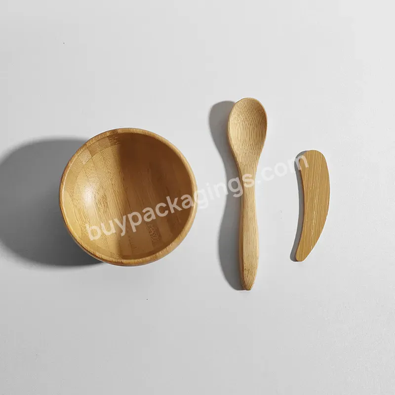 Wholesale Beauty Makeup Spatula Wooden Spatula Cosmetic Mini Wooden Spoon Bamboo Small Bamboo Spoon