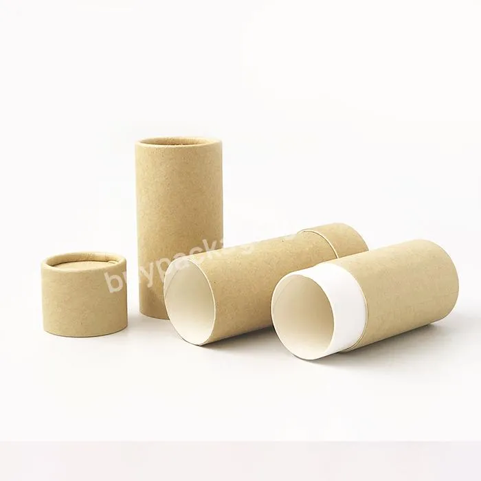 Wholesale biodegradable 0.3 oz stock push up tube wax lining kraft tube for deodorants lip balm container packaging