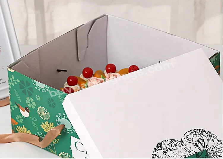 Wholesale Biodegradable Custom Logo Caixa De Bolo Cardboard Shipping Boxes Transparent Cake Box