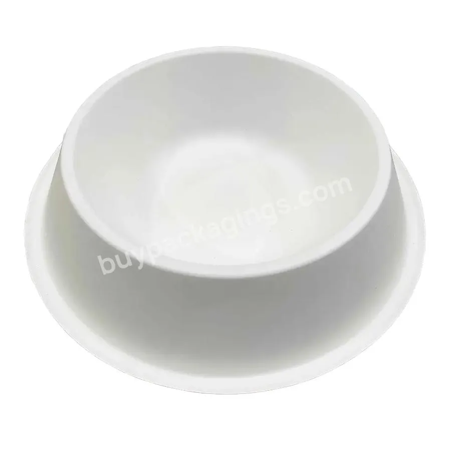 Wholesale Biodegradable Disposable Pet Eco Friend Pulp Feed Dog Round Bowl