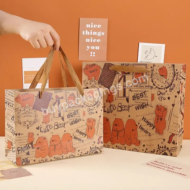 Wholesale Biodegradable Environmental Gift Packaging Paperbag Custom Shopping Paper Bag With Your Own Logo Kraft Paper Bag