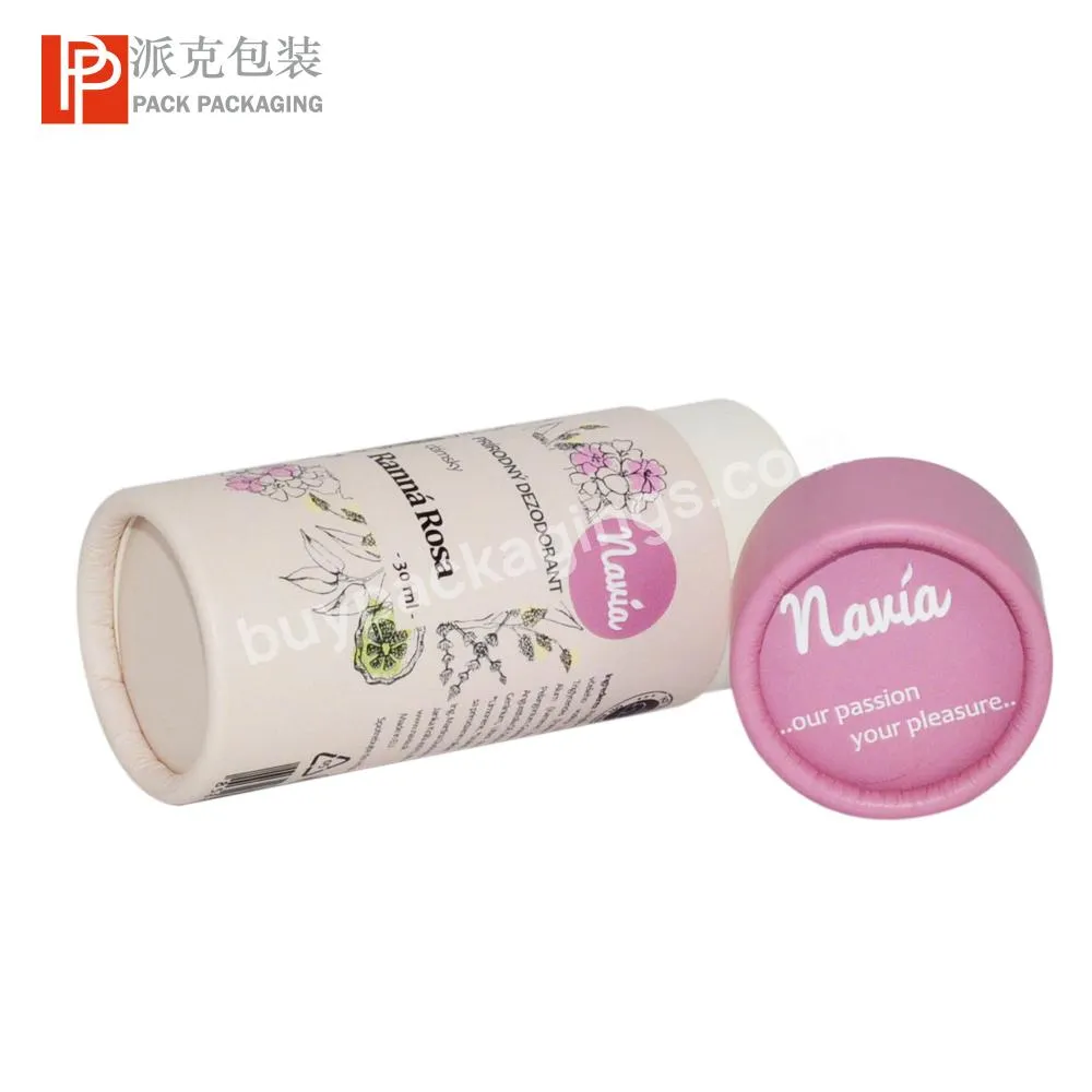 Wholesale biodegradable round empty deodorant containers push up tubes for lip balm