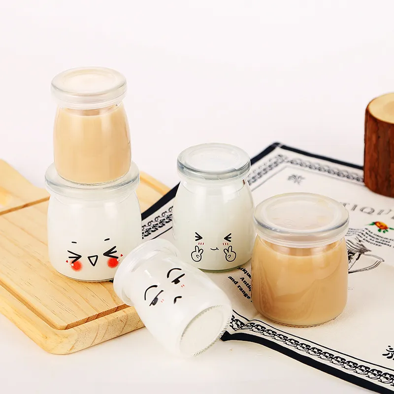 Wholesale bird's nest fish glue bottle glass sealed jar honey jam mini pudding bottle milk pudding cup jelly bottle