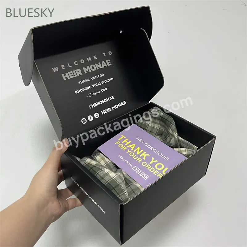 Wholesale Black Cardboard Boxes 100% Recyclable Printing Name Logo Plant Shipping Box For Clothing Packaging