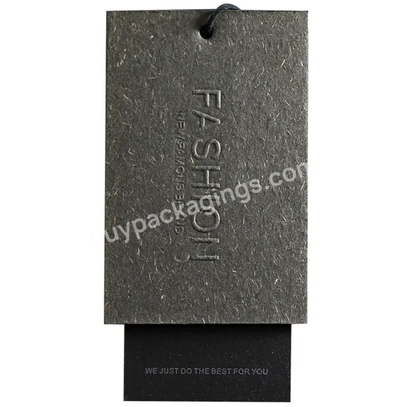 Wholesale Black Luxury Premium Embossed Design Garment Hang Tag Swing Tag Recycled Eco Friendly Labels