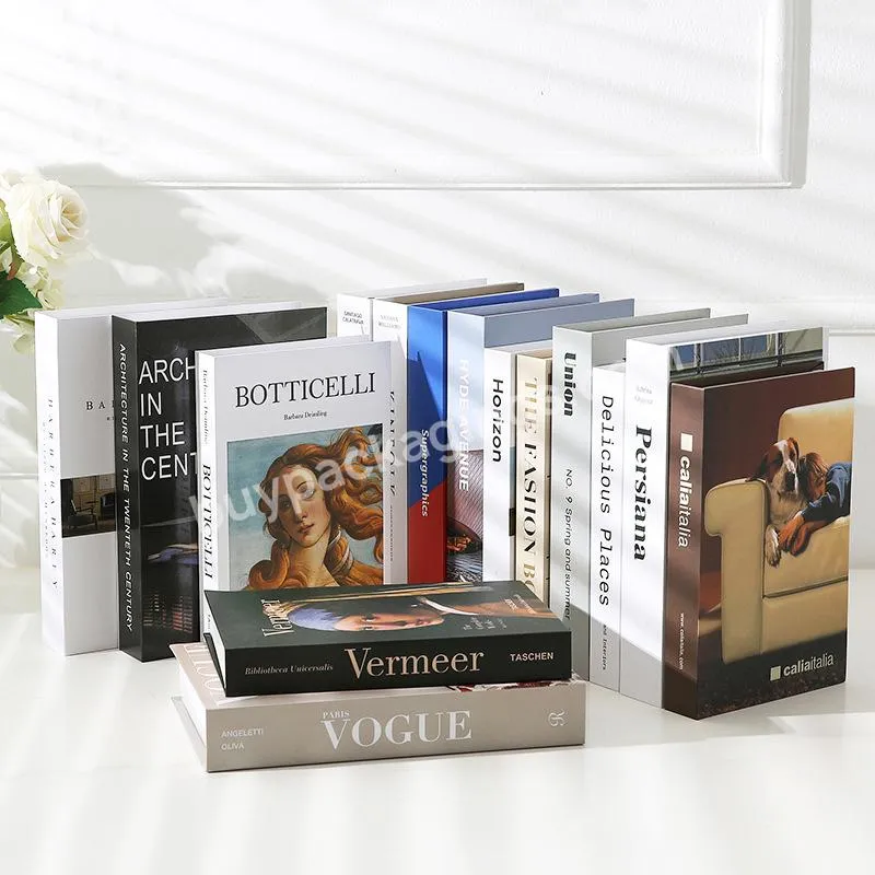 Wholesale Book Shaped Box High Quality Decoration Coffee Table Book Art Paper Low Quantity Decorate Fake Book