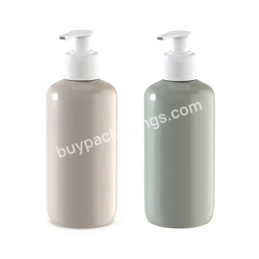 Wholesale Boston Round 300ml 500ml Round Shoulder Shampoo Pump Hand Sanitizer Dispenser Empty Cosmetic Plastic Lotion Bottle