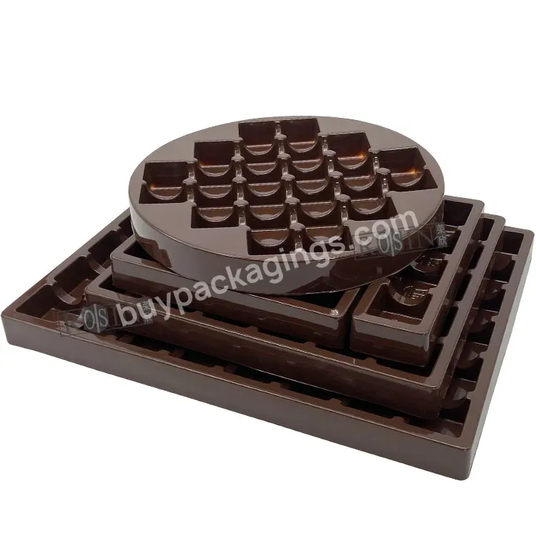 Wholesale Brown 4 16 20 24 30 48 Cavity Plastic Chocolate Insert Tray Candy Gift Cheap Chocolate Packaging Box