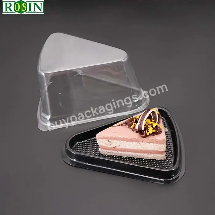 Wholesale Cake Packaging Pet Clear Plastic Triangle Slice Cake Box Takeaway