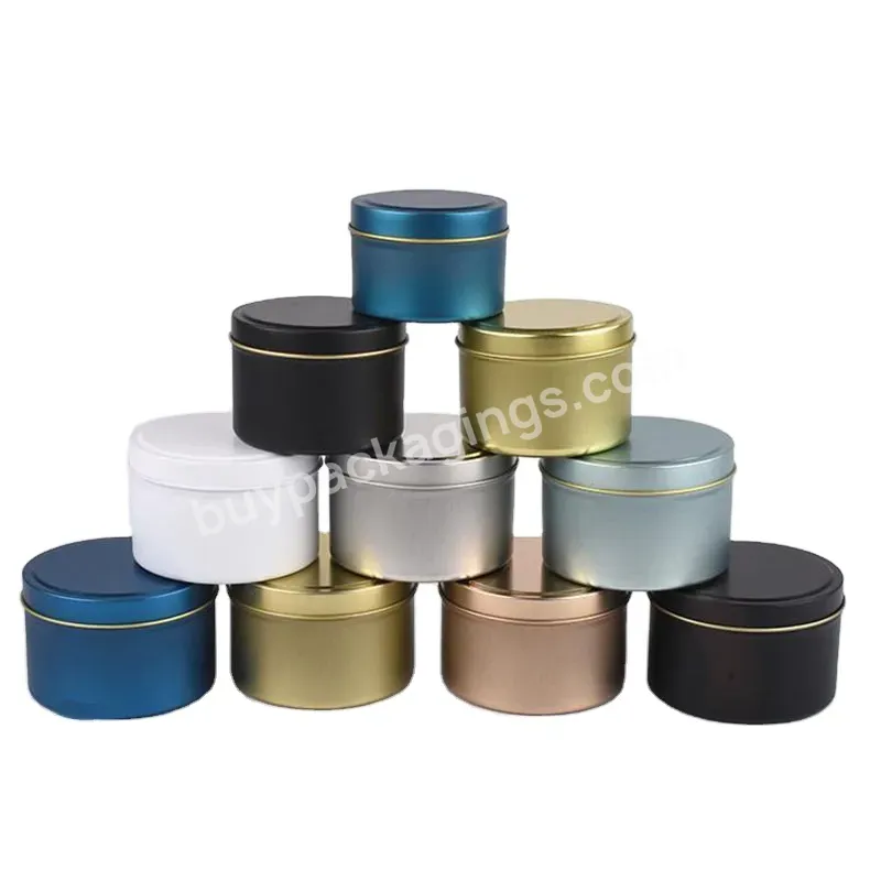 Wholesale Candle Tin Metal Container Rose Gold Matte White Black Empty Round 2oz 4oz 6oz 8oz Candle Tin Can