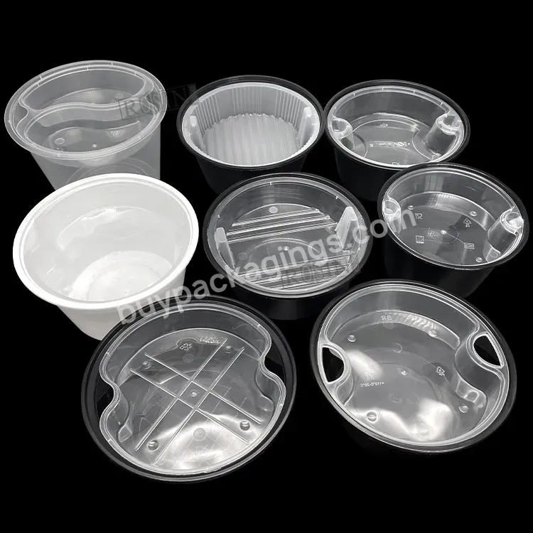 Wholesale Cheap Compartment Disposable Pp 2 Level Round Plastic Takeaway Bowl With Covers