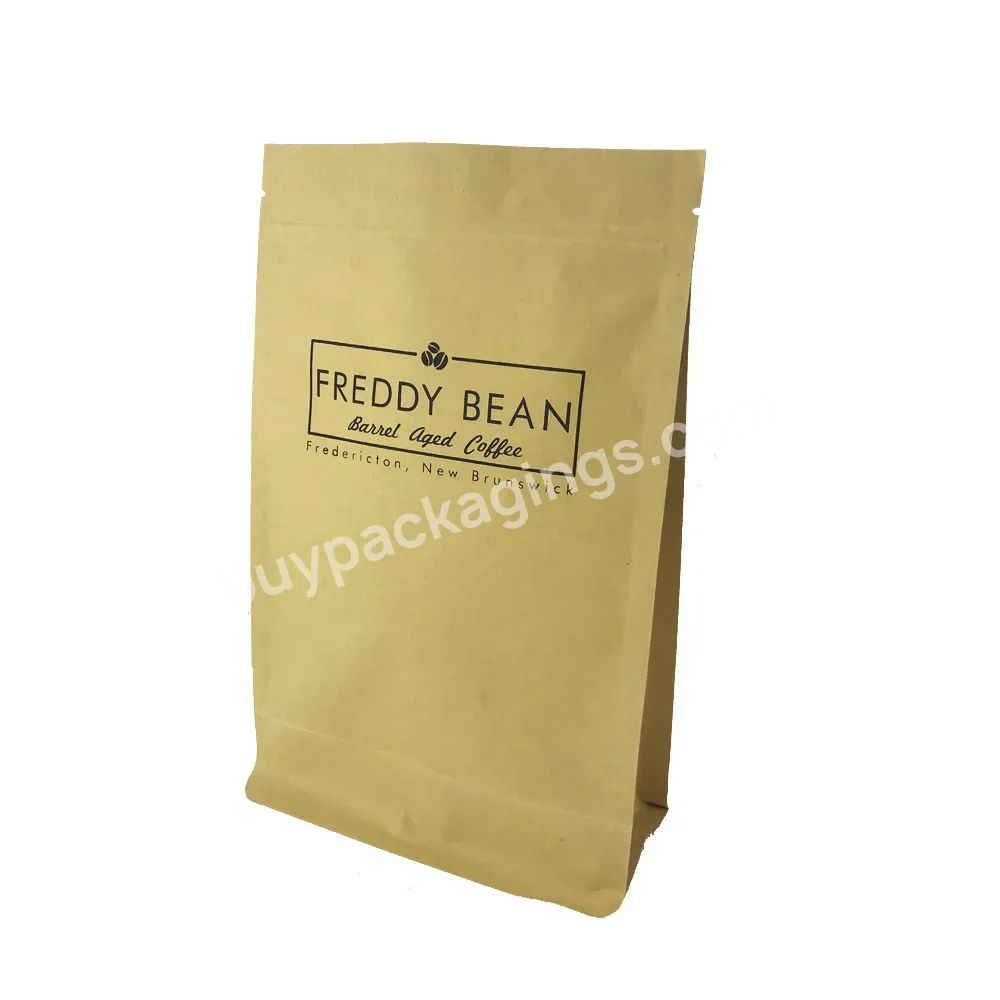 Wholesale Cheap Custom Printing Easy Tear Ziplock Top Food Grade Packaging Gusseted Kraft Paper Coffee Zipper Bag