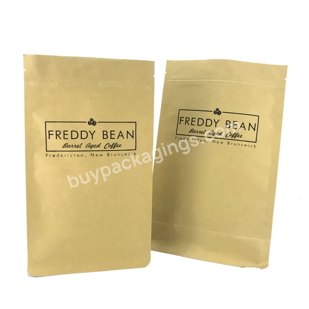 Wholesale Cheap Custom Printing Easy Tear Ziplock Top Food Grade Packaging Gusseted Kraft Paper Coffee Zipper Bag