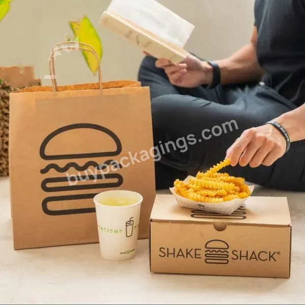 Wholesale Cheap Custom With Logo Inch Cardboard Burger Box Chips Fast Food Packaging Corrugated Delivery Pizza Box