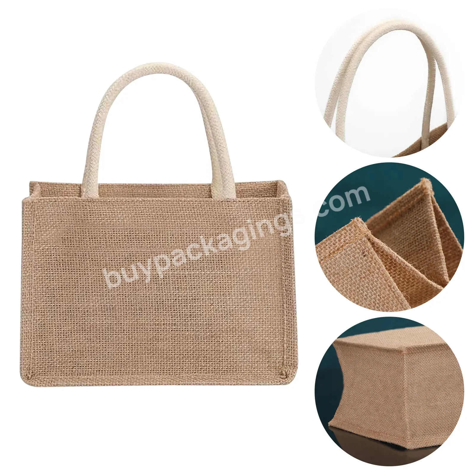 Wholesale Cheap Eco Recycle Reusable Linen Beach Bag Custom Coated Linen Shopping Bag