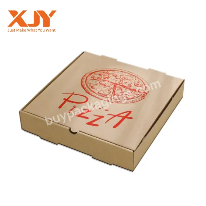 Wholesale Cheap Price Custom Logo Printed Pizza Box 12 Inch Corrugated Carton Black Pizza Packaging Box Corrugated Pizza Box