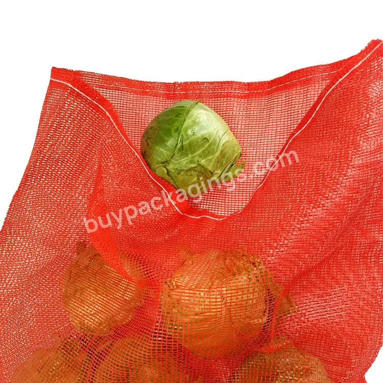 Wholesale Cheap Reusable Red Woven Polypropylene Pp Leno Onion Mesh Bag