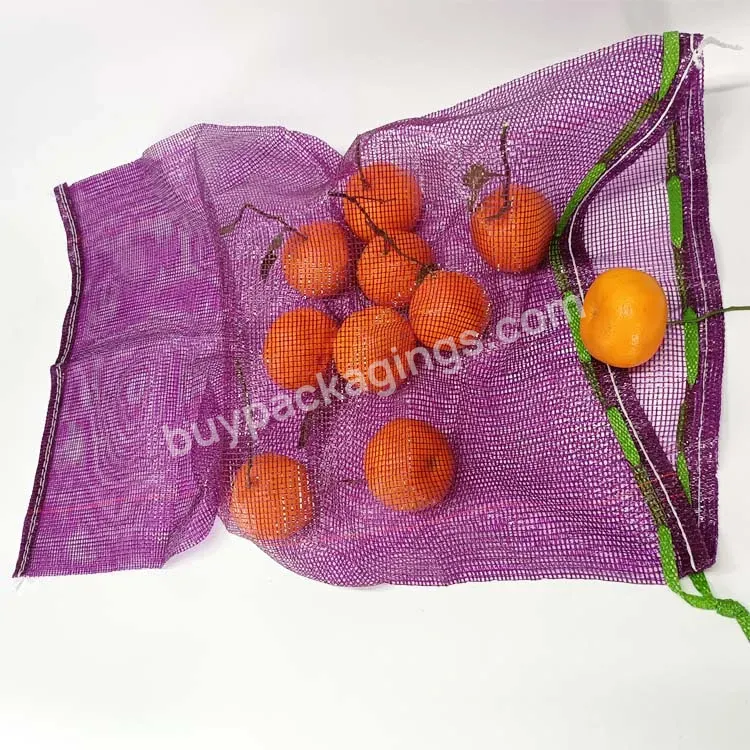 Wholesale Cheap Reusable Vegetable Fruit Packaging Small Net Mesh Bags Plastic Onion Garlic Mesh Bag With Drawstring