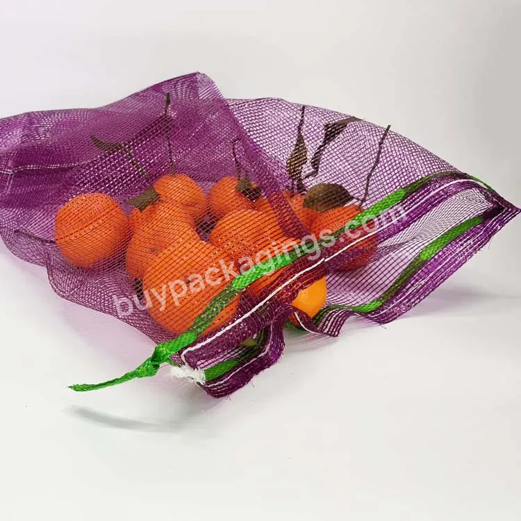 Wholesale Cheap Reusable Vegetable Fruit Packaging Small Net Mesh Bags Plastic Onion Garlic Mesh Bag With Drawstring