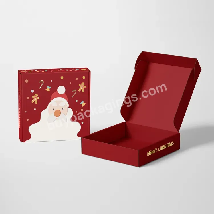 Wholesale Christmas Color Gifts Shipping Paper Mailer Packaging Box With Custom Logo