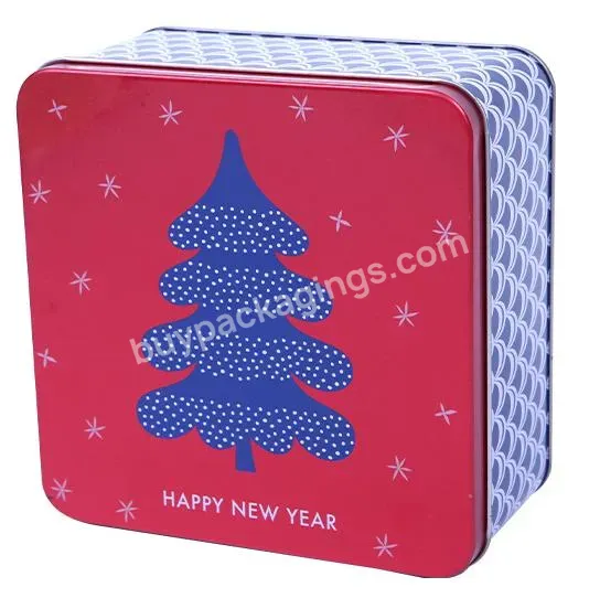 Wholesale Christmas Gift Metal Tin Boxes For Cookies Cake Tin Packaging