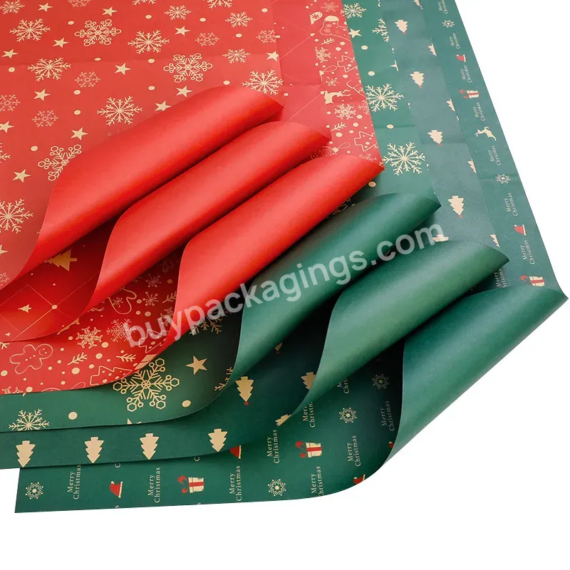 Wholesale Christmas Gift Wrapping Paper Color Printing Flower Gift Bouquet Wrapping Paper - Buy 50*70cm Gift Wrapping Paper,Christmas Gift Wrapping Paperng,New Year Kraft Wrapping Paper.