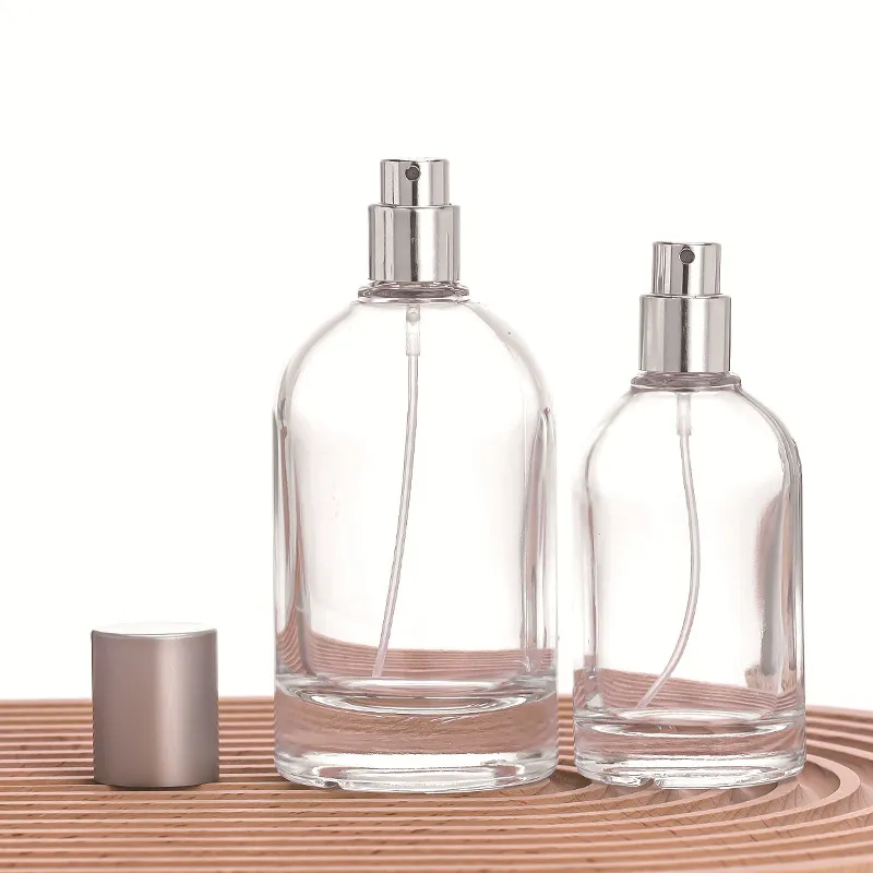 Wholesale Class Cosmetics Portable Multi Capacity Clear Class Material Cylinder Shape Spray Glass Perfume Bottle